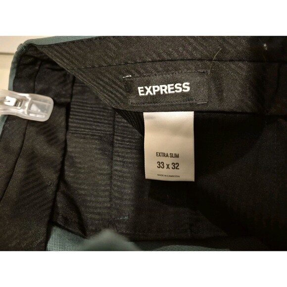 EXPRESS Men's Extra Slim Green Suit Jacket 42L Extra Slim/Pants 33/32 Extra Slim - Picture 14 of 15